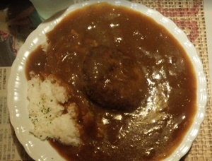喫茶店ライフのメニューハンバーグカレー